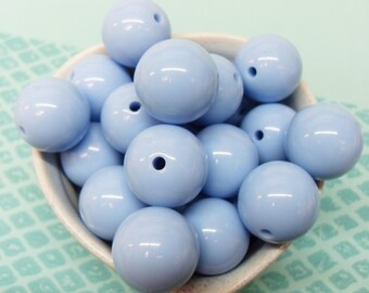 10x Soft Blue Massive 20mm Bubblegum Resin Juicy Globe beads