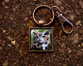 Great Horned Owl "Birdu." Key Fob
