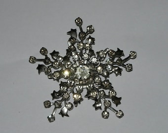 Vintage Rhinestone Pin or Brooch - Prong Set