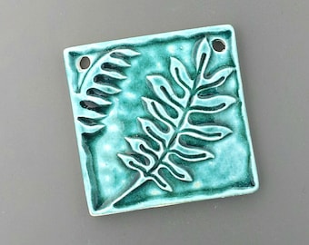 Ceramic Raku Pendant Cabochon Handmade Jewelry Supply by LauraSouder