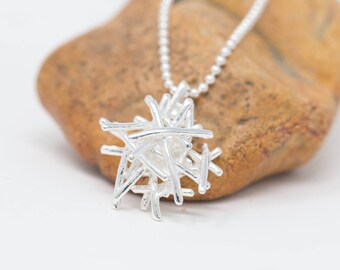 Sterling Silver Necklace|Sterling Silver Nest Necklace|Silver Nest Necklace|Nest Necklace|Bird Nest Necklace|Minimalist|Gift for Her