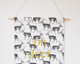 oh deer fabric wall banner