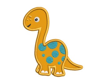 Dinosaur Applique Embroidery Design - Instant Download