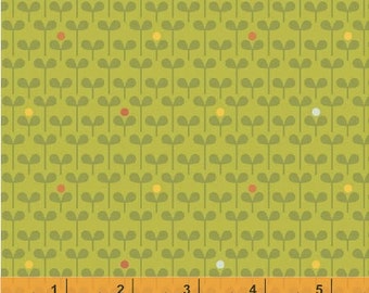 Forest Parade - Organic Cotton Print Fabric - Sprouts Green by Petit Collage from Windham Fabrics