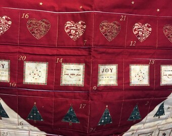 Heart Advent Calendar, Wall Hanging