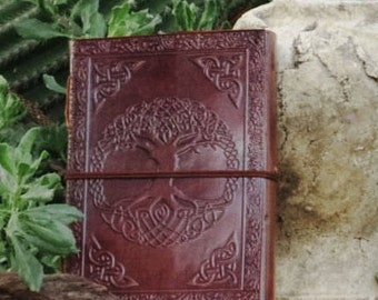 Leather Bound Journal - Tree Of Life Notebook - Celtic Symbol Diary - Leather Sketchbook