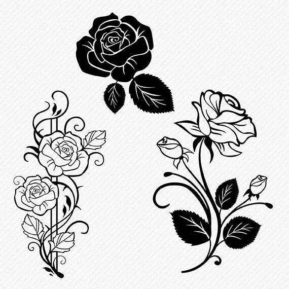 Download Rose Silhouette Rose Clipart Rose Vector Roses Clipart