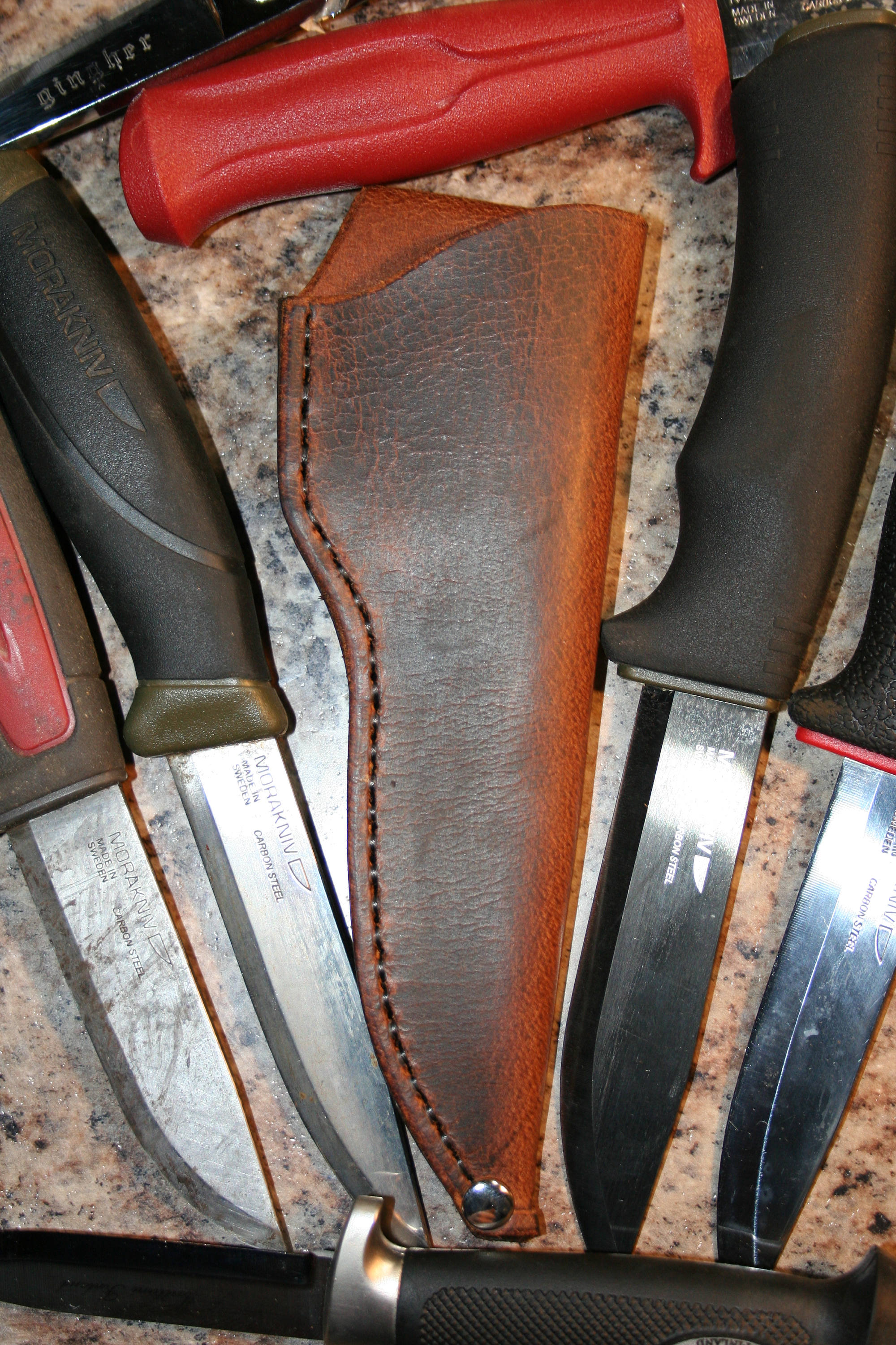 Buffalo Leather Knife Sheath Universal Fits Mora