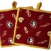 FSU Potholders, Florida State University Set of Two Quilted Fabric Potholders, Seminole Potholders, FSU Potholders, Quiltsy Handmade