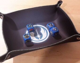 Jedi Print Collapsible Dice Tray with Sewn Edge
