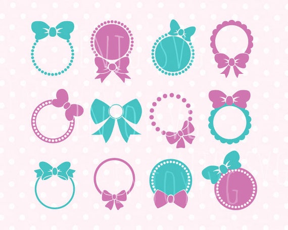 Download Bows Svg Bows monogram svg Bows circle monogram svg Bow