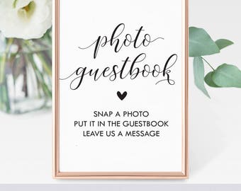 Photo Guest Book Sign, Wedding Book Sign, Bridal Shower Guest Book Sign, Selfie Guest Book Sign, Wedding Photo Guestbook, Download 8x10