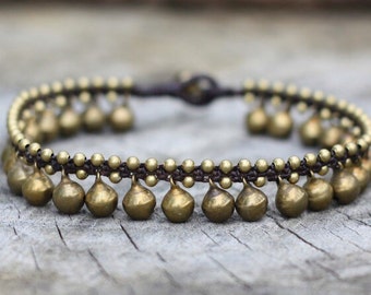 Brass Bell Anklet, Hippie Ankle Bracelet, Women Wedding Ankle Bracelet