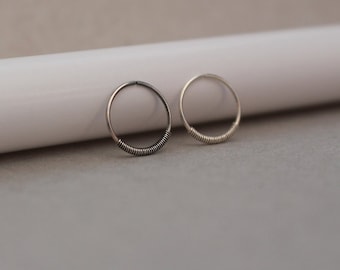 Tiny Hoop. Nose Ring. Sterling Silver Nose Ring. Spring Nose Ring. Tiny Nose Ring Stud. 24 to 18 Gauge. 5 to 12 mm Diameter. Dainty Hoop.
