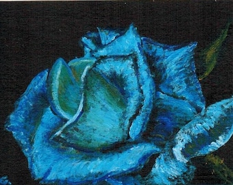 ACEO - Blue Rose an original painting
