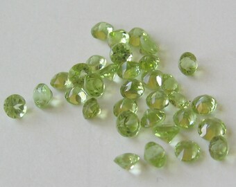 3 round genuine peridot stones 3mm