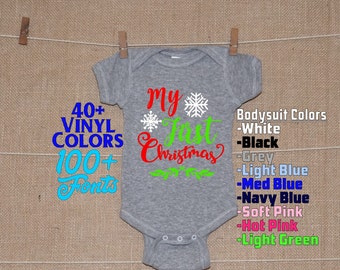 Baby First Christmas bodysuit Custom Bodysuit Personalized Infant Clothing Gift for New Baby Gifts for New Parents Baby Shower Gift