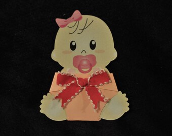 Personalized Baby Shower Invitation - GIRL 20 or 50 pcs