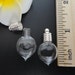 6MM Flat Heart Plain(silver-plated copper cap),Tiny Glass Vial , empty clear glass bottle, DIY Handmade Wishing glass vials charm, glue vial