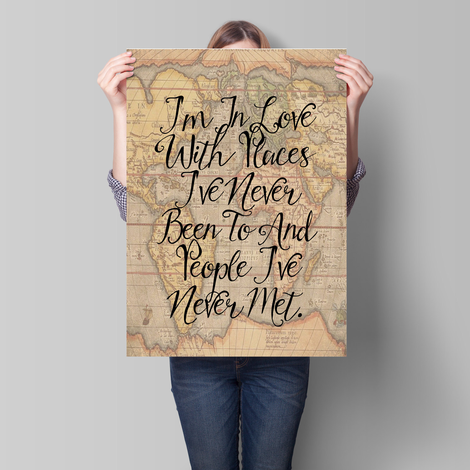 World Map Poster Travel Quote Motivational Wall Art World Map Poster Travel Quote Motivational Wall Art