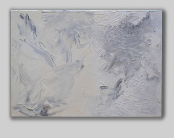 Shades of white abstract canvas