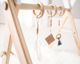 Bohemian Baby Mobile - Baby Mobile - Play Gym - Play Gym Accessory Set - Baby Gym - Wooden Mobile - Baby Shower Gift - Wooden Baby Toy