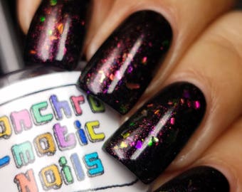 You Have No Power Over Me Nail Polish - opalescent aurora flakie top coat