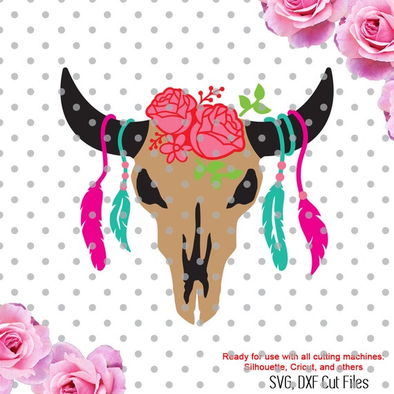 Download Cow Skull with flowers svg skull svg cow skull svg flowers