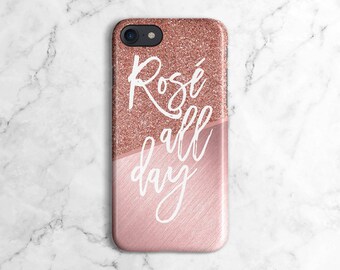 Rose Gold Texture Blocks Rose All Day Phone Case for iPhone 6 / 6S / 6 Plus, iPhone 7, iPhone 7 Plus, Samsung Galaxy S8 | DLC91
