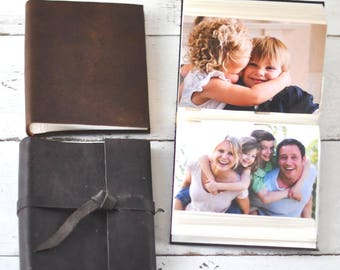 Leather Brag Book 4x6 - Personalized Leather Mini Album by ClaireMagnolia