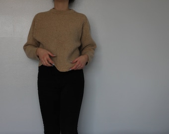 Vintage lambswool knit crew neck / hand frame knit