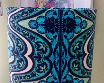 20cm drum lampshade made with Amy Butler Lark Gypsy in Cobalt