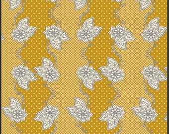 Henna Stripe Mustard - LB-1104 - LillyBelle - Art Gallery Fabrics 100% Quilters Cotton
