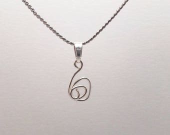 Silver chain with spiral pendant necklace