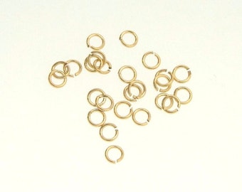 50pcs 14K Gold Filled 3mm Open Jump Rings 24ga, Made in USA, GF7