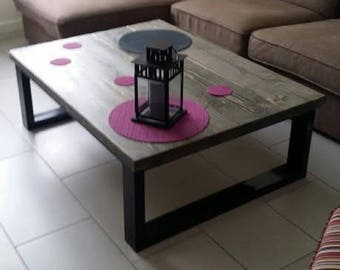 Table low industrial grey tree