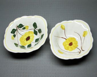 Set of two Blue Ridge / Southern Potteries bowls , one seems to be missing it's leaves / rare ?