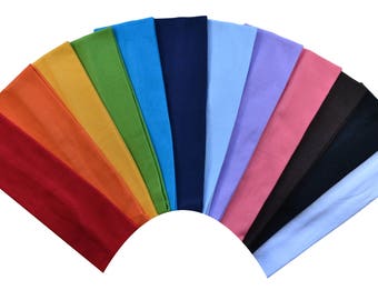 Solid Blank Cotton Stretch Headbands Excellent for Embroidery and Heat Transfer Materials - 2.5 INCHES Wide