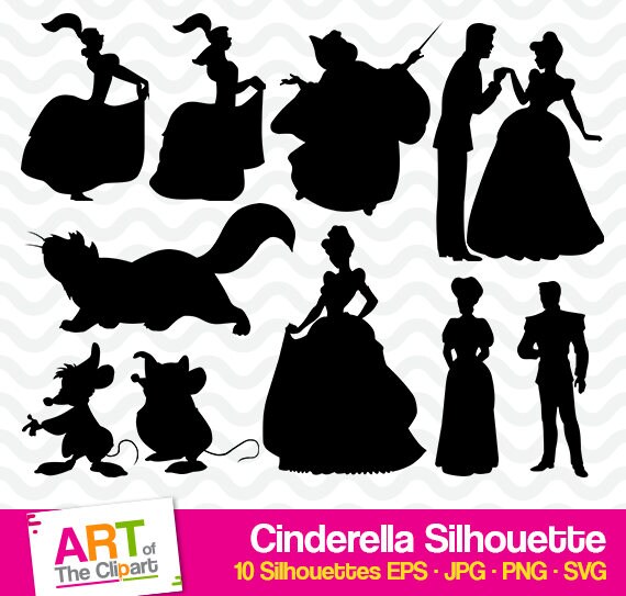 Download Cinderella Silhouettes SVG Files for Cricut and Cameo Disney