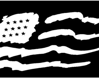 Smaller Size Wavy American Flag vinyl sticker decal for car