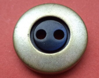 10 buttons dark blue silver 16mm (5421) button