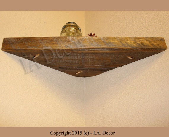 Corner Shelf Reclaimed Wood Floating Barn Barnwood Rustic Thick Corner Shelf Reclaimed Wood Floating Barn Barnwood Rustic Thick
