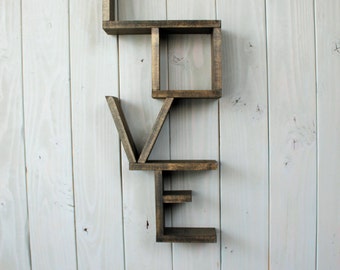 Rustic love shelf - handmade shelf - wood shelf - Wood shelving - home decor - rustic decor - rustic shelf -nursery decor - country decor