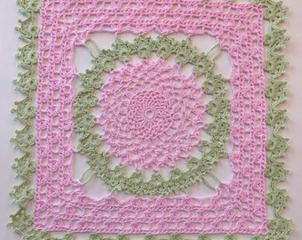Hand Crocheted Square Doily