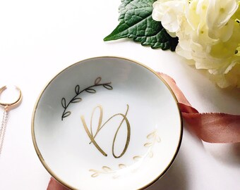 Initial Ring Dish, Jewelry Dish, Trinket Dish, Wedding Ring Dish