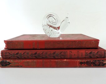 French Vintage Snail Figurine/Vintage Snail Figurine/Vintage Snail Paperweight/Vintage Glass Snail/