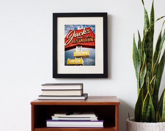 Jack's Whittier Restaurant Neon Sign Print | Retro Kitchen Decor | Diner Decor | Coffee Shop Sign | Los Angeles Wall Art | Restaurant Sign