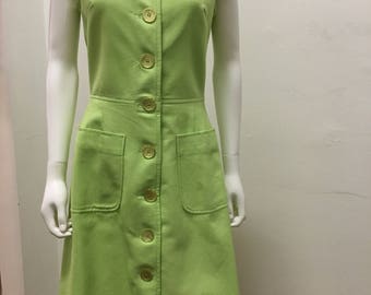 1960's PAT PREMO lime green vintage dress