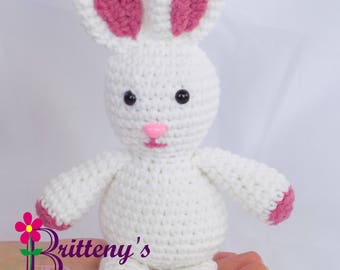 White Rabbit White Rabbit Stuffed Animal Crochet White Rabbit Crochet Plush White Rabbit Toy White Rabbit Snuggly Pal