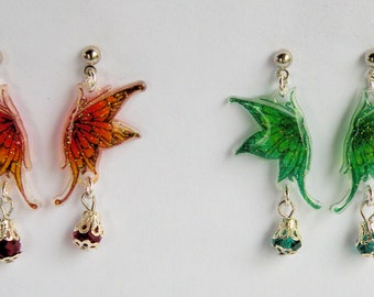 Butterfly Wing Earrings, Fairy, Custom Colors